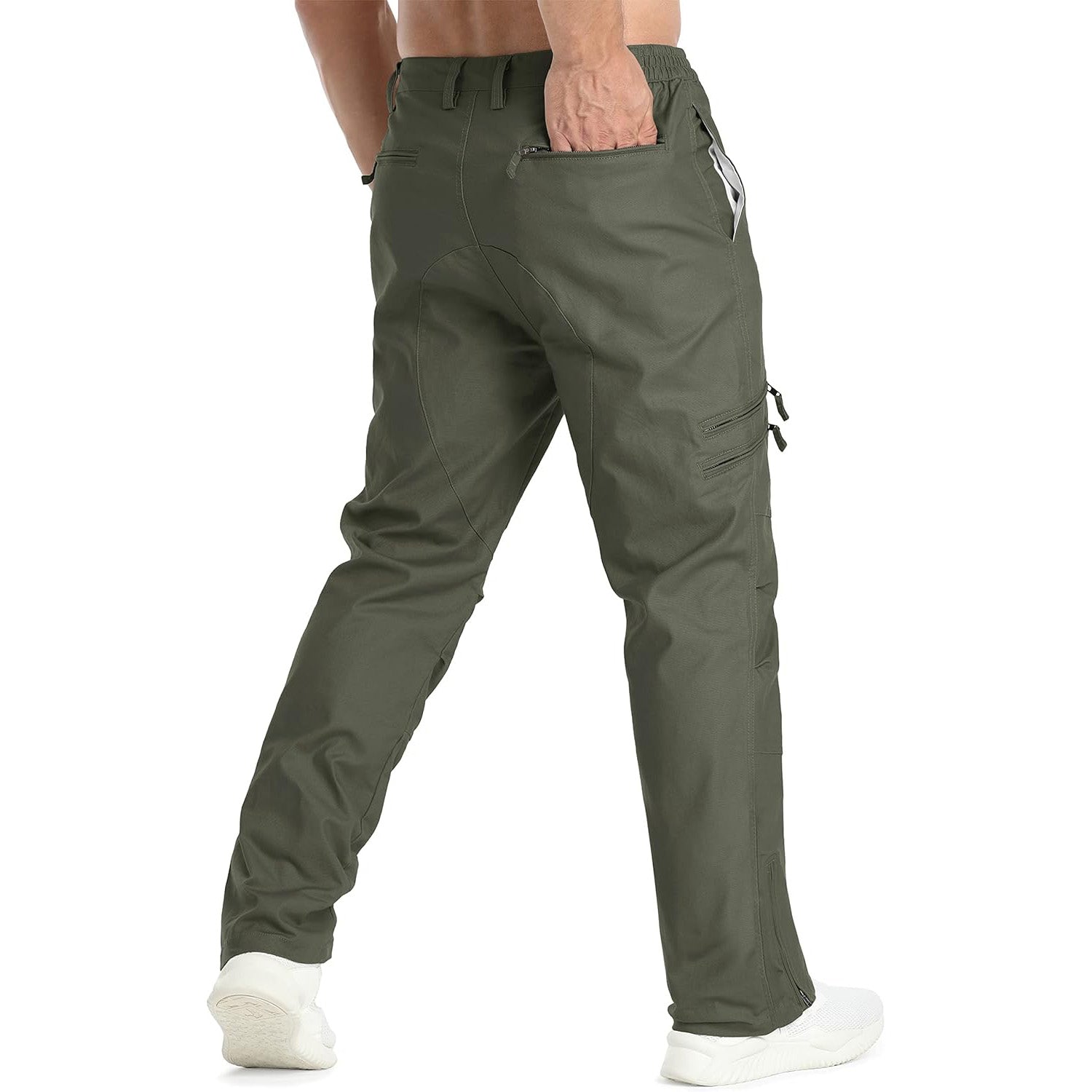 Men’s Tactical Cargo Pants with Multiple Zippered Pockets