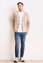 Men’s Textured Knit Cardigan With Button Front