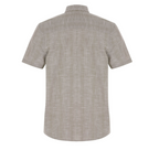 Men’s Textured Short Sleeve Button-Up Shirt With Chest Pocket