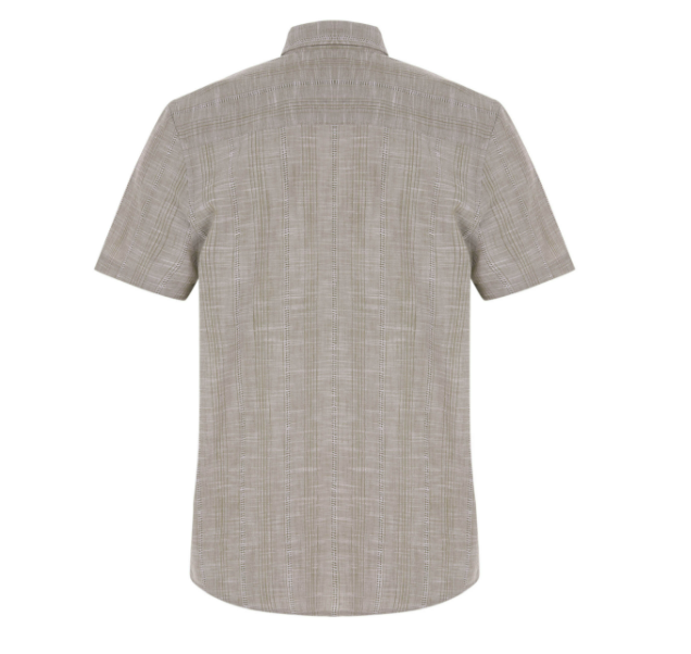 Men’s Textured Short Sleeve Button-Up Shirt With Chest Pocket