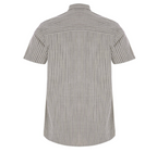 Men’s Vertical Stripe Short Sleeve Button-Up Shirt With Dual Chest Pockets