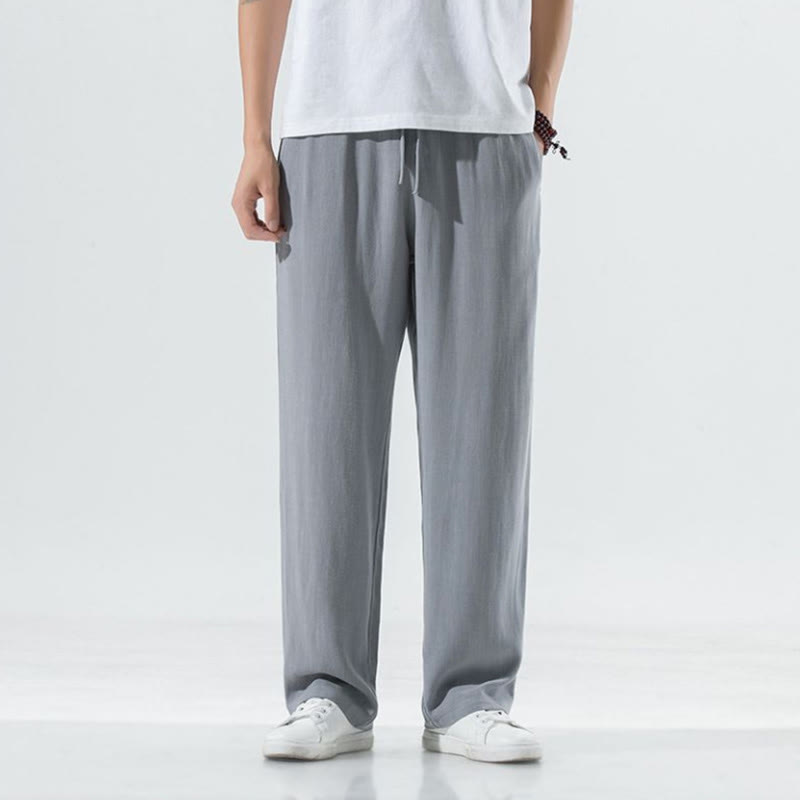Men’s Wide-Leg Summer Pants with Drawstring Waist