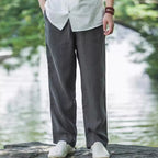 Men’s Wide-Leg Summer Pants with Drawstring Waist