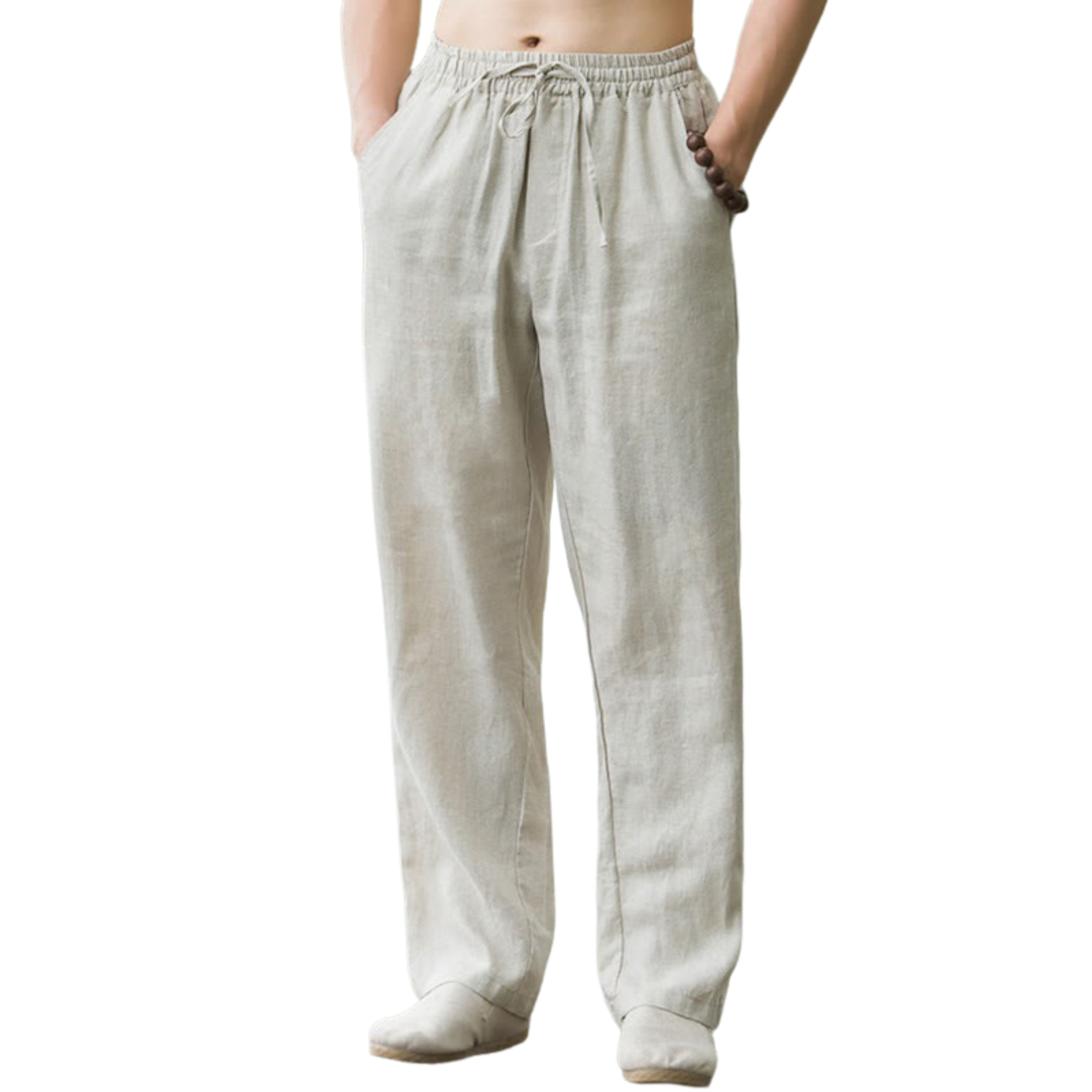 Men’s Wide-Leg Summer Pants with Drawstring Waist