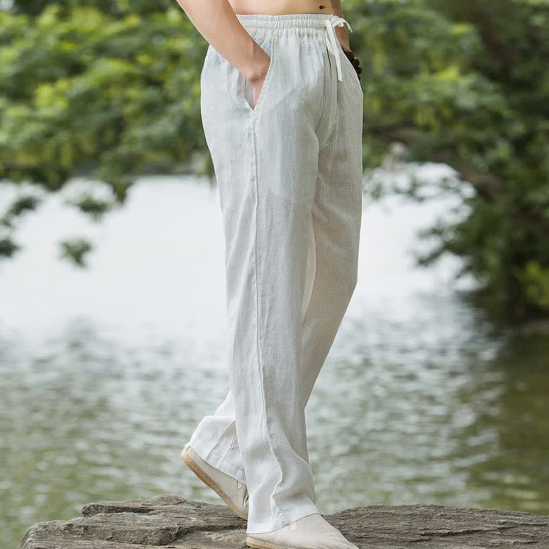 Men’s Wide-Leg Summer Pants with Drawstring Waist