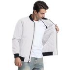 Men’s Zip-Front Bomber Jacket with Ribbed Trim