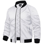 Men’s Zip-Front Bomber Jacket with Ribbed Trim