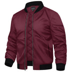 Men’s Zip-Front Bomber Jacket with Ribbed Trim