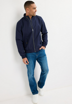Men’s Zip Front Jacket With Funnel Neck Collar