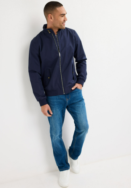 Men’s Zip Front Jacket With Funnel Neck Collar