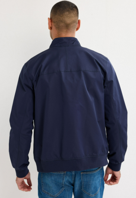 Men’s Zip Front Jacket With Funnel Neck Collar