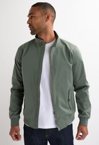 Men’s Zip Front Jacket With Funnel Neck Collar