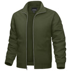 Men’s Zip-Front Jacket with Ribbed Sleeve Cuffs