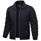 Men’s Zip-Front Jacket with Ribbed Sleeve Cuffs