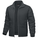 Men’s Zip-Front Jacket with Ribbed Sleeve Cuffs