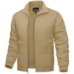 Men’s Zip-Front Jacket with Ribbed Sleeve Cuffs