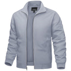 Men’s Zip-Front Jacket with Ribbed Sleeve Cuffs