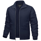 Men’s Zip-Front Jacket with Ribbed Sleeve Cuffs