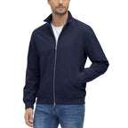 Men’s Zip-Front Jacket with Ribbed Sleeve Cuffs