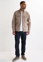 Men’s Zip Front Jacket With Stand Collar And Chest Zip Pocket