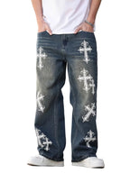 Men's Wide-Leg Pants with Graphic Prints
