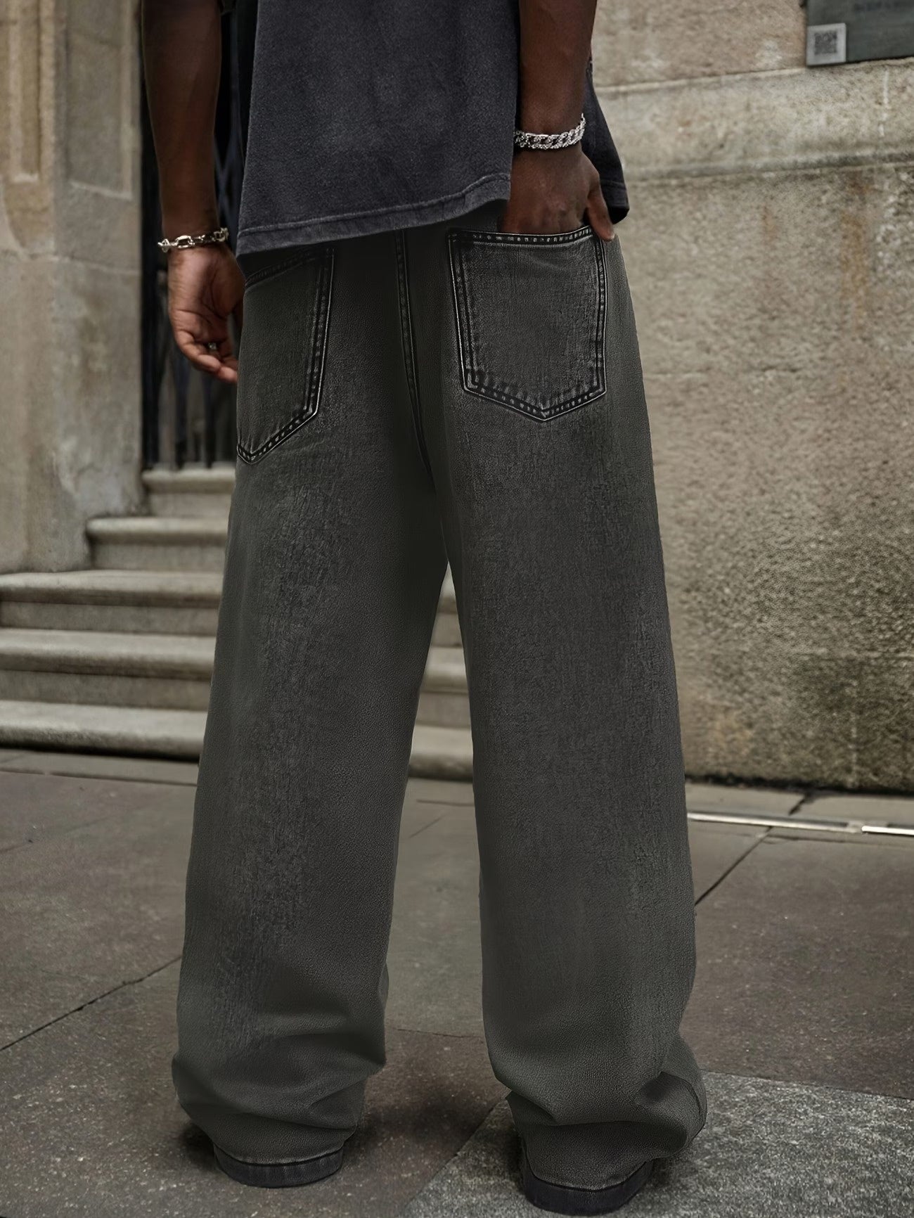 Men's Wide-Leg Printed Pants