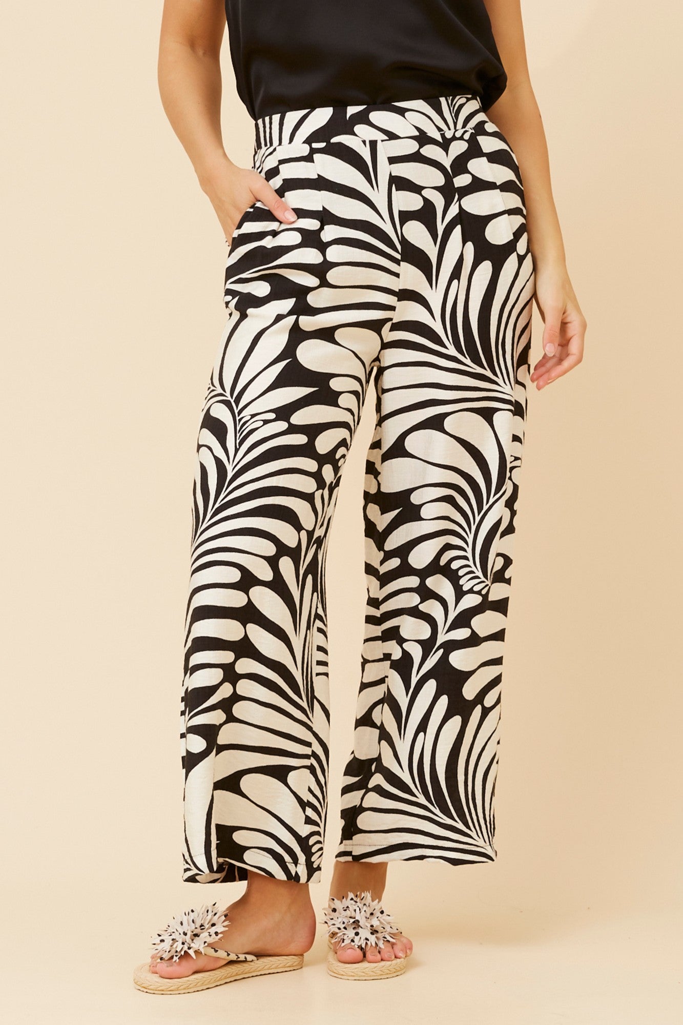 Women’s Abstract Print Wide Leg Pants