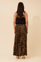 Women’s Animal Print Tiered Flared Pants