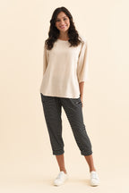 Women’s Black and White Stripe Cropped Pants