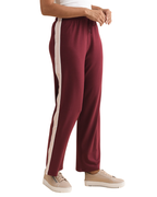 Women’s Burgundy Contrast Side Stripe Pants