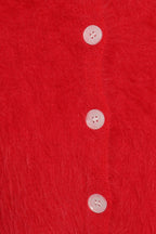 Women’s Cropped Fuzzy Button-Front Cardigan