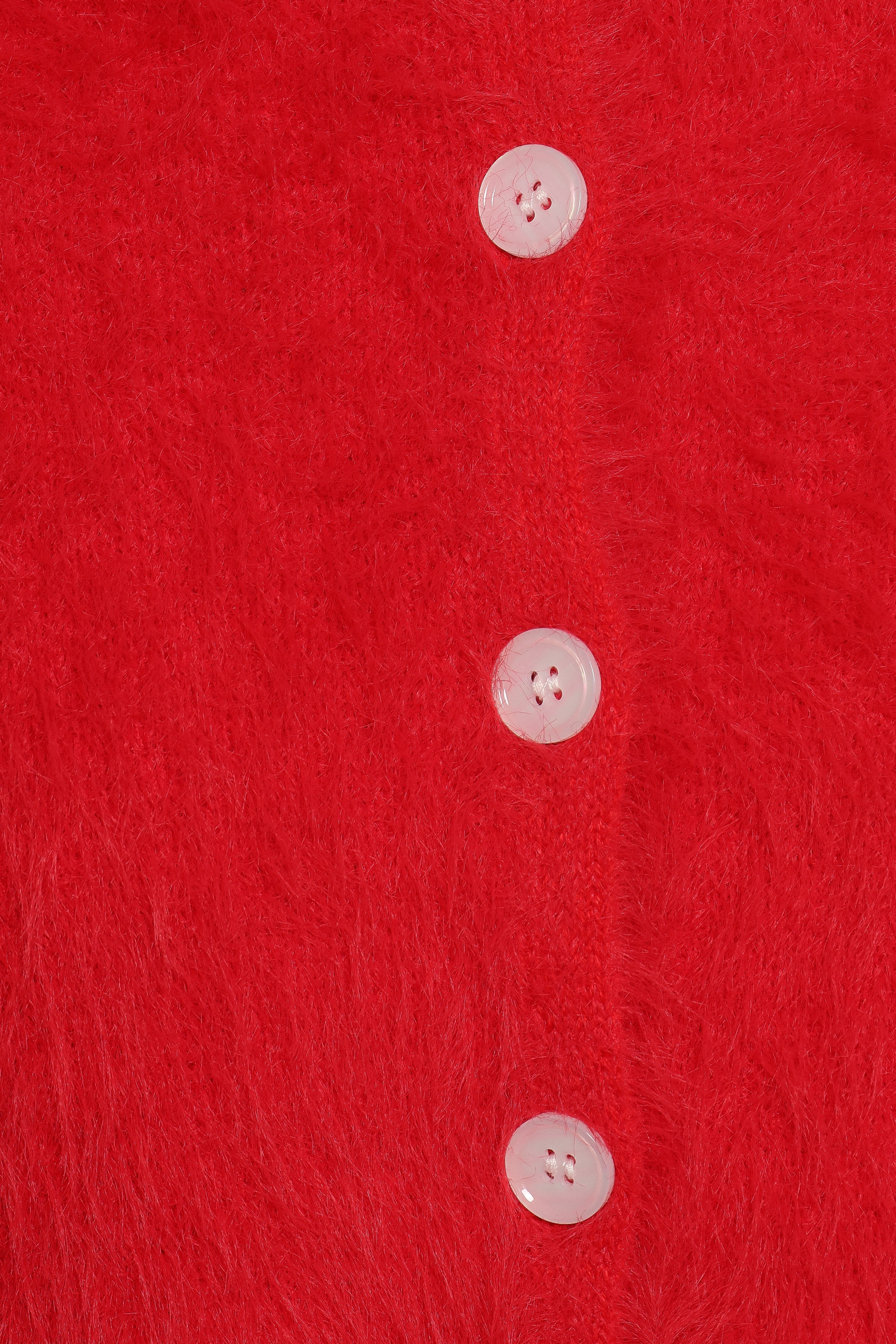 Women’s Cropped Fuzzy Button-Front Cardigan