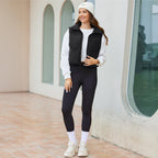 Women’s Cropped Puffer Vest with Stand Collar