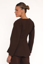 Women’s Deep V-Neck Single Button Blazer
