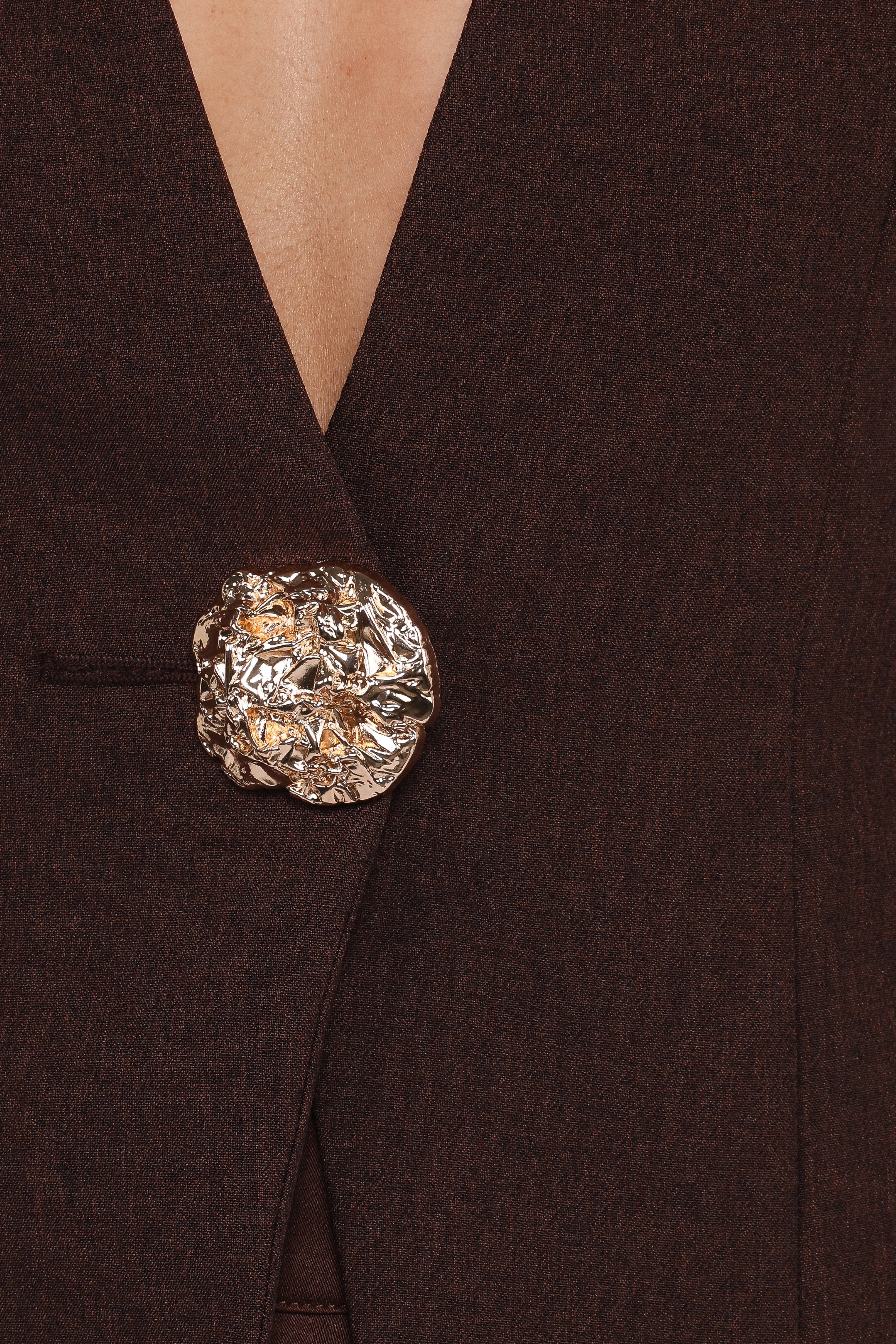 Women’s Deep V-Neck Single Button Blazer