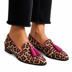 Women’s Pointed Toe Tassel Slip-On Loafers with Bright Trim Edge