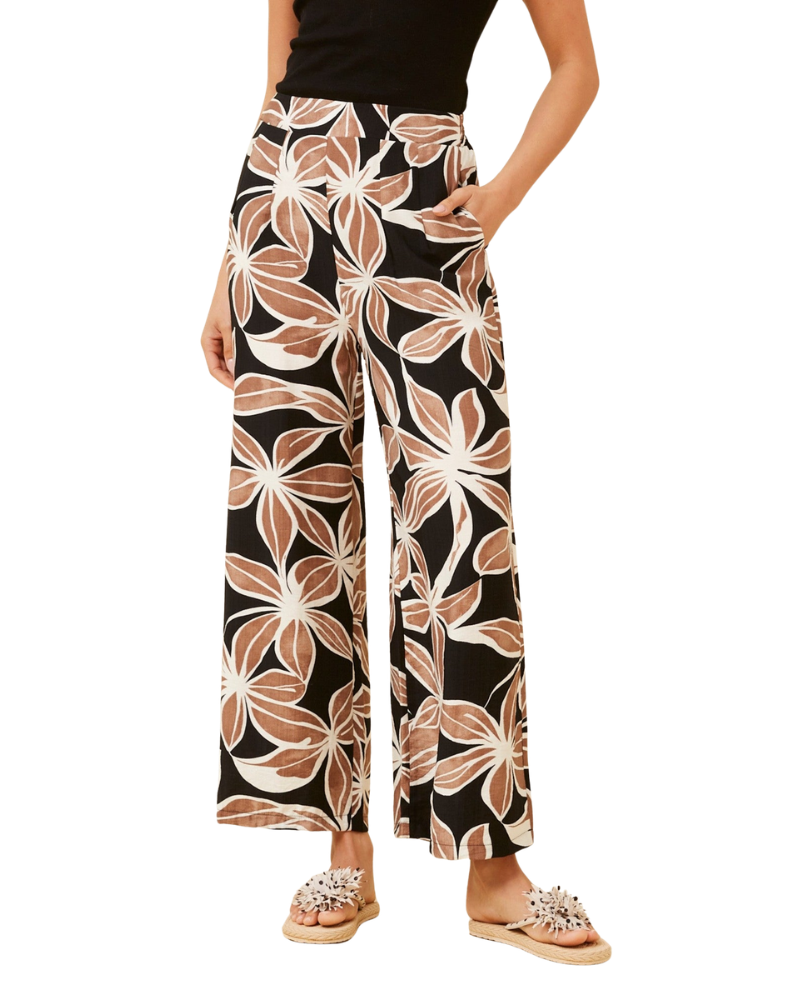Women’s Floral Leaf Print Wide Leg Pants