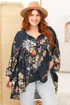 Women's Floral Print Long Sleeve Blouse