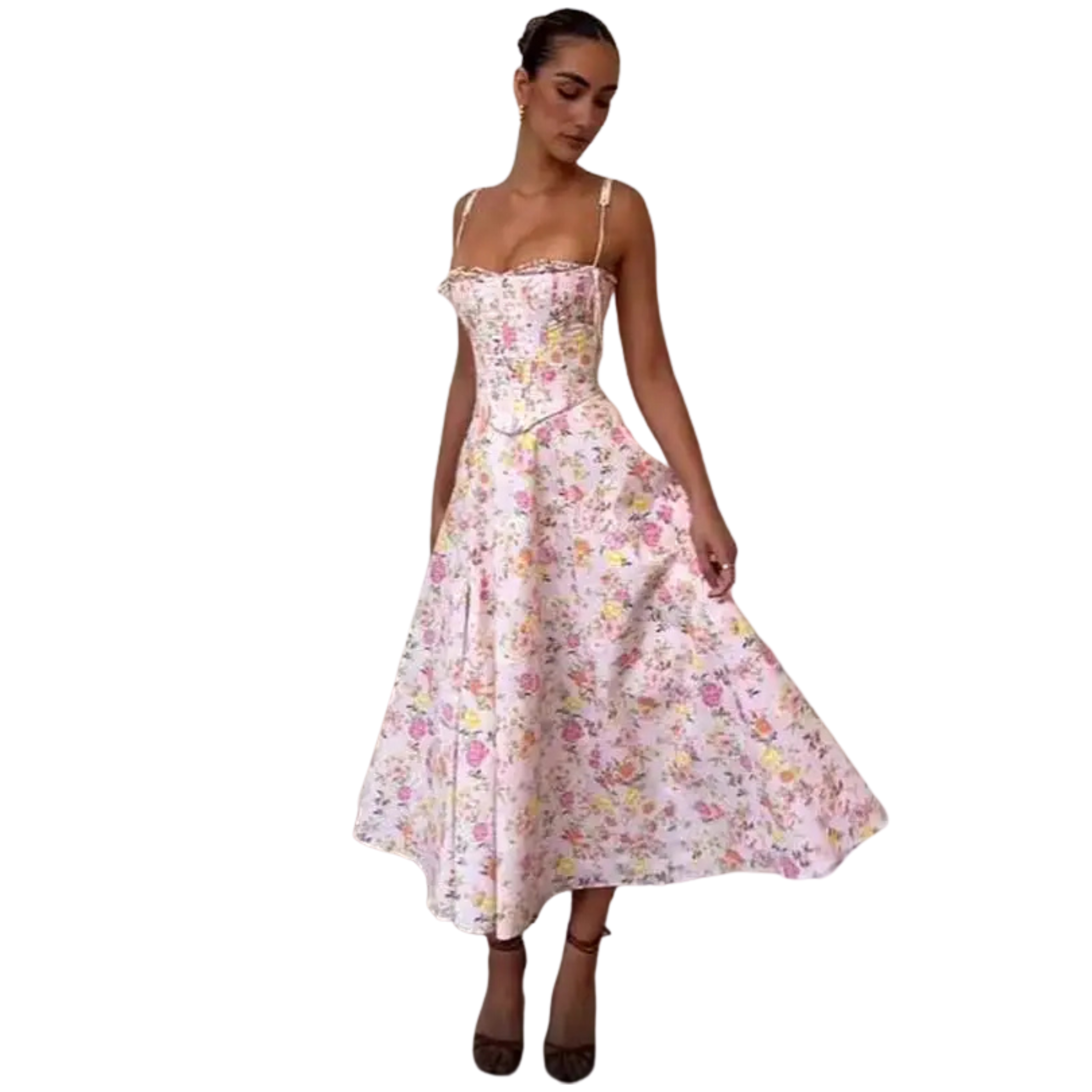 Women’s Floral Print Midi Dress
