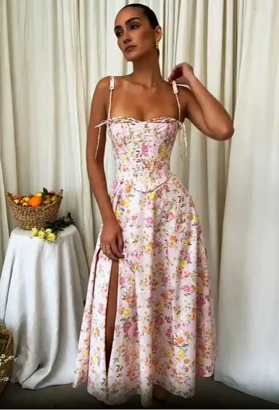 Women’s Floral Print Midi Dress