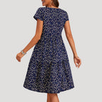 Women’s Floral Print Tiered Midi Dress