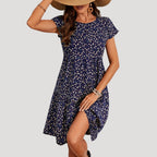 Women’s Floral Print Tiered Midi Dress