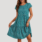 Women’s Floral Print Tiered Midi Dress
