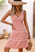 Women’s Floral Print V-Neck Sleeveless Dress