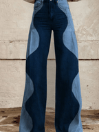 Women’s Floral Print Wide Leg Jeans