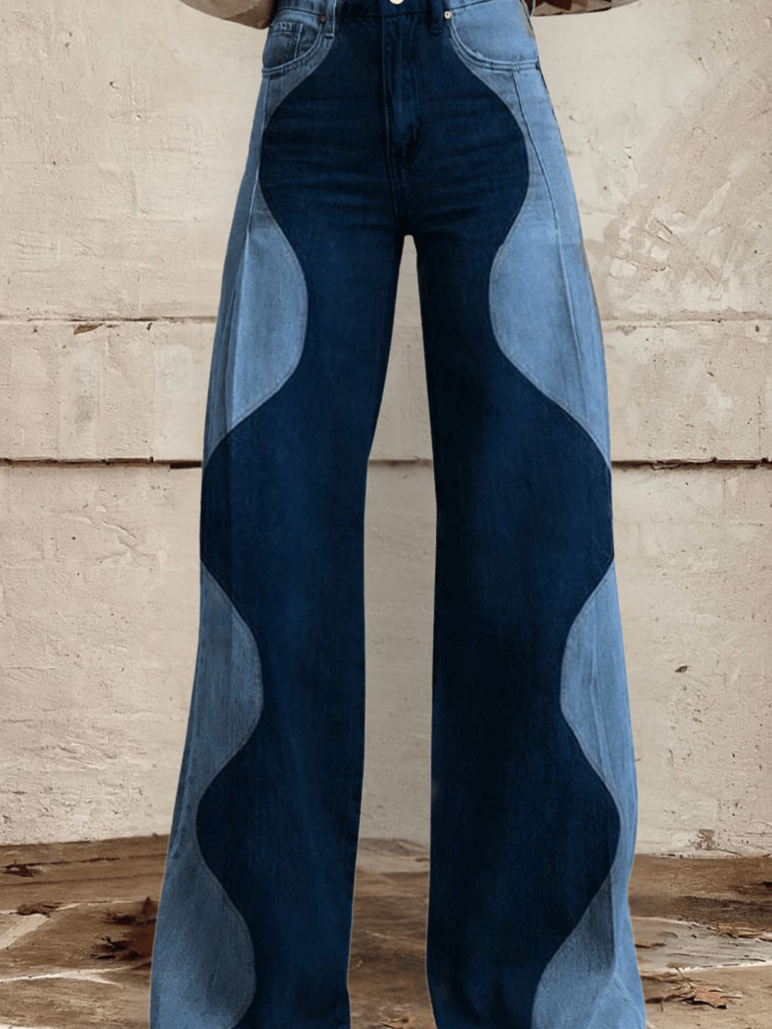 Women’s Floral Print Wide Leg Jeans