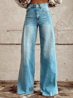 Women’s Floral Print Wide Leg Jeans