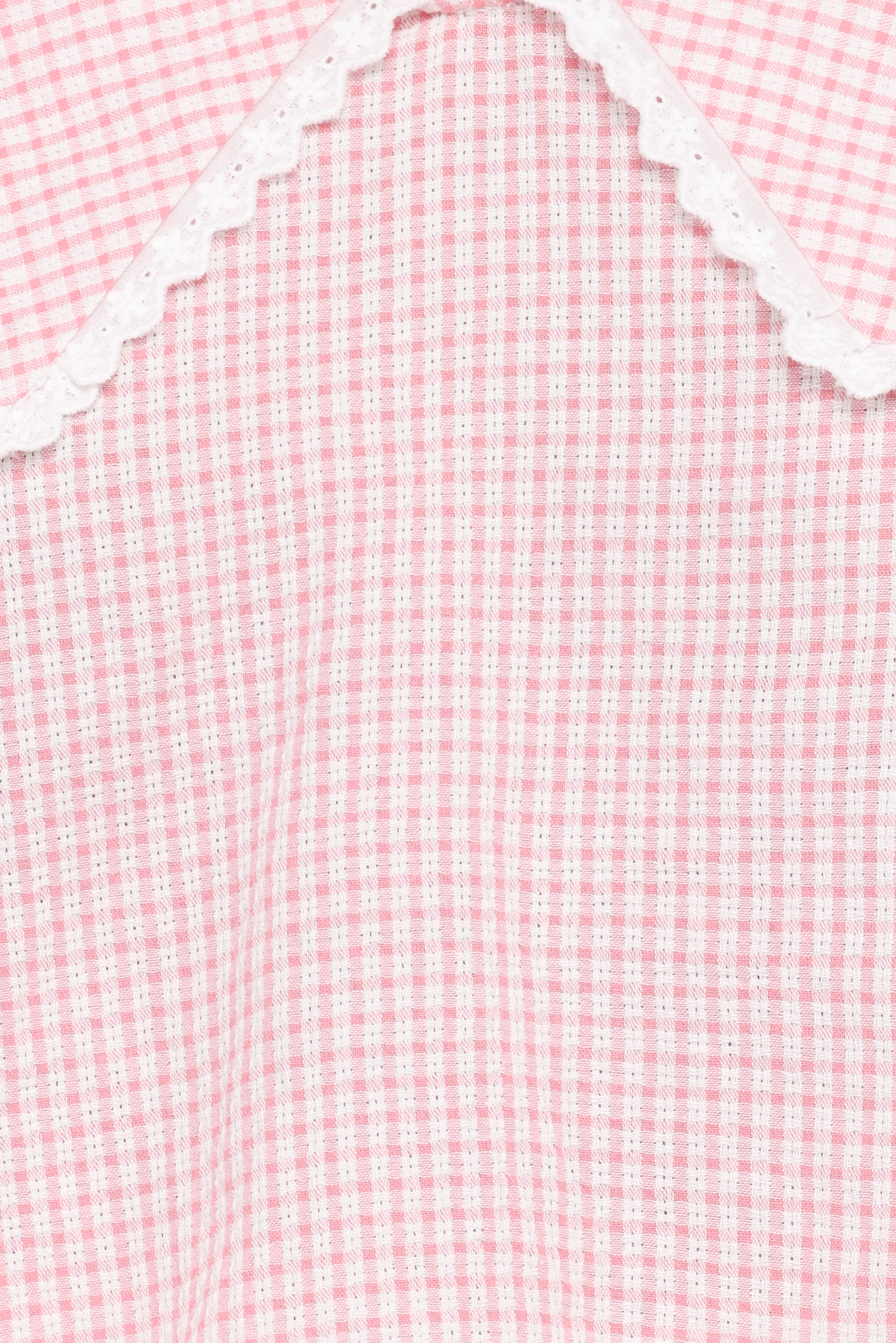 Women’s Gingham Long Sleeve Top with Oversized Collar