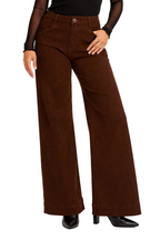 Women's High Rise Wide-Leg Full Length Pants with Seam Detail
