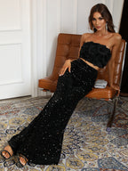 Women's Sequin Wide Leg High Waist Pants